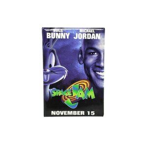 Vintage Michael Jordan Space Jam Bugs Bunny Movie Release Pin Basketball 1996